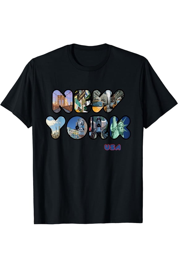 New York City NYC Skylines Statue of Liberty Gift Souvenir T-Shirt