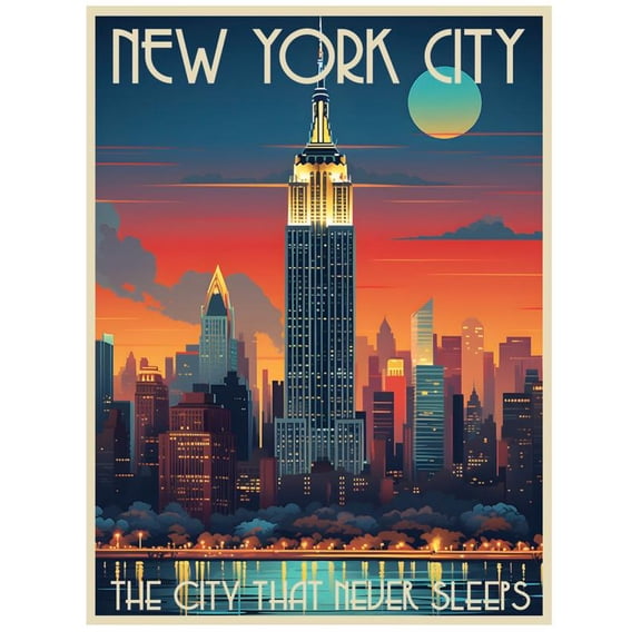 New York City, New York Souvenir Decorative Vinyl Decal Sticker (2-Inch)