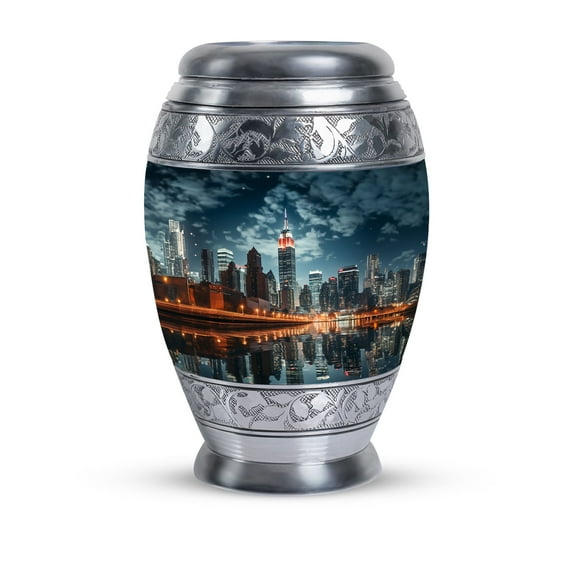 New York City Night Ashes Keepsake - Cremation Urns For Human Women - Keepsake Urns For Ashes Small - Burial Urns For Cremated Remains - Funeral Urn Ashes - Urns For Ashes Adult Female Mother 3 Inche