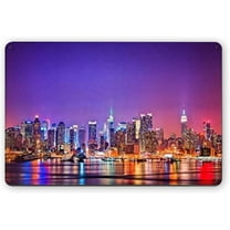 New York City Night Landscape Metal Aluminum Sign Retro Wall Decor Wall Art Decoration Plaque for Home Kitchen Bar Size: 12 x 8 Inches