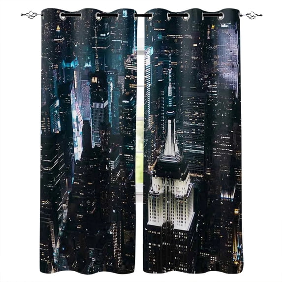New York City Night View Curtains For Living Room Modern Window Curtains For Bedroom Curtains Drapes Blinds
