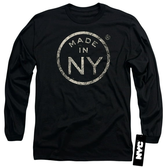 New York City Ny Made Long Sleeve Adult 18/1 T-Shirt Black