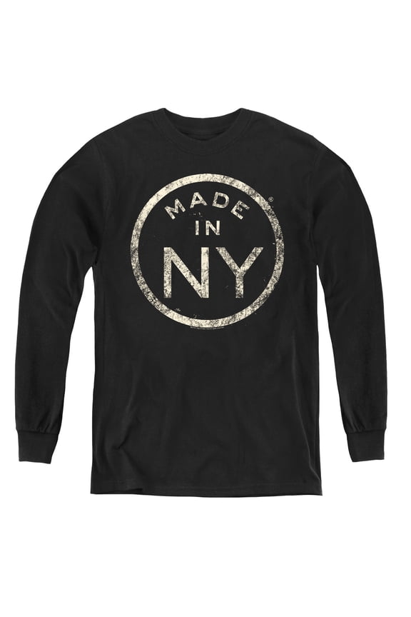 New York City Ny Made Youth Long Sleeve T-Shirt Tee Black