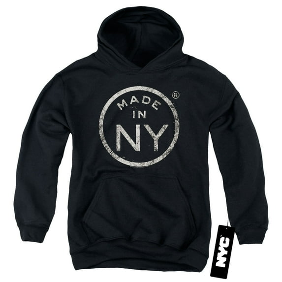 New York City Ny Made Youth Pullover Hoodie Sweatshirt Black