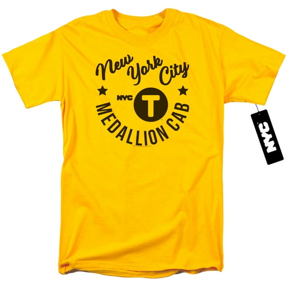 New York City Nyc Hipster Taxi Tee Adult 18/1 T-Shirt Yellow