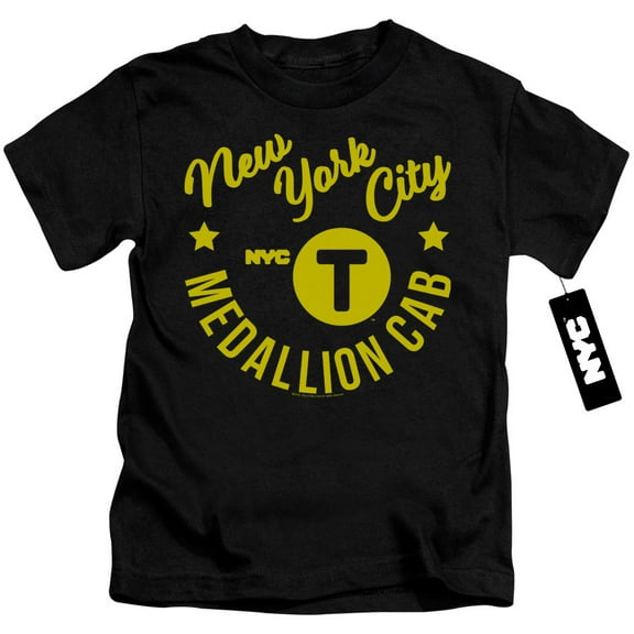 New York City Nyc Hipster Taxi Tee Youth 18/1 T-Shirt Black