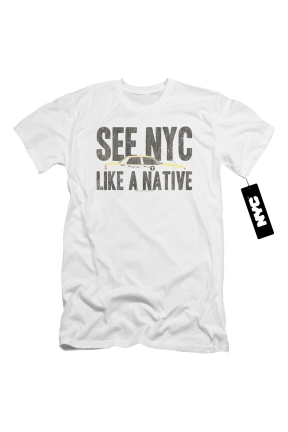 New York City - Nyc Like A Native - Premium Slim Fit Short Sleeve Shirt - Large