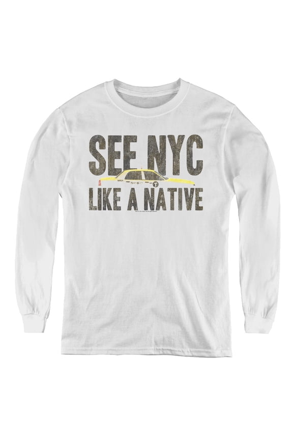 New York City Nyc Like A Native Youth Long Sleeve T-Shirt Tee White