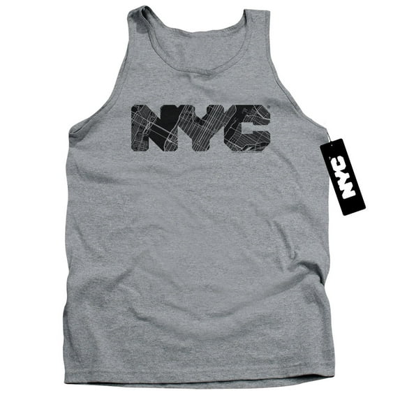 New York City Nyc Map Fill Adult Tank Top Athletic Heather