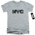 thumbnail image 1 of New York City Nyc Map Fill Adult V-Neck T-Shirt 30/1 T-Shirt Athletic Heather, 1 of 1