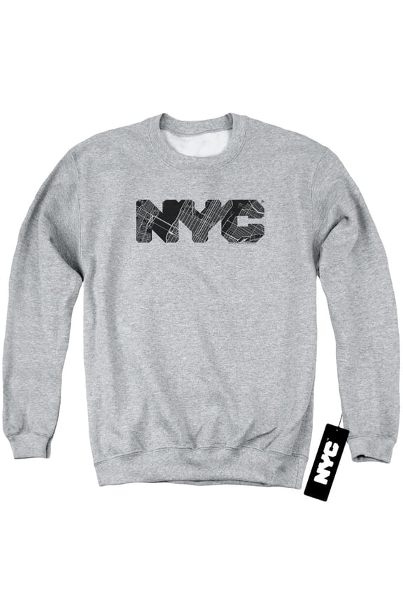 New York City - Nyc Map Fill - Crewneck Sweatshirt - Medium