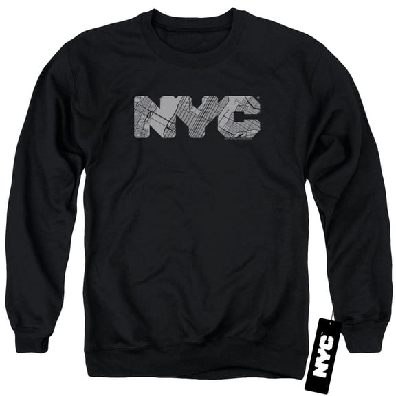 New York City - Nyc Map Fill - Crewneck Sweatshirt - XXX-Large