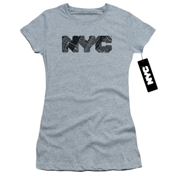 New York City Nyc Map Fill Junior Women's T-Shirt Sheer Athletic Heather