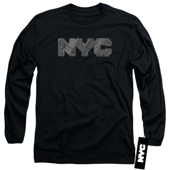New York City - Nyc Map Fill - Long Sleeve Shirt - Medium