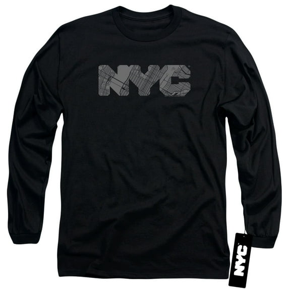 New York City - Nyc Map Fill - Long Sleeve Shirt - XXX-Large