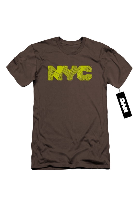 New York City - Nyc Map Fill - Premium Slim Fit Short Sleeve Shirt - Small