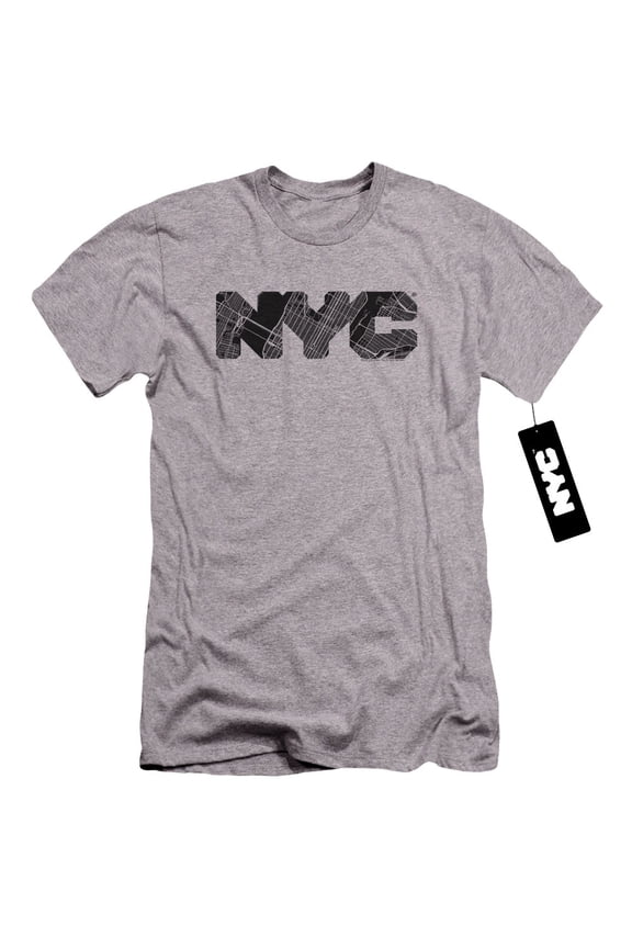 New York City - Nyc Map Fill - Premium Slim Fit Short Sleeve Shirt - X-Large