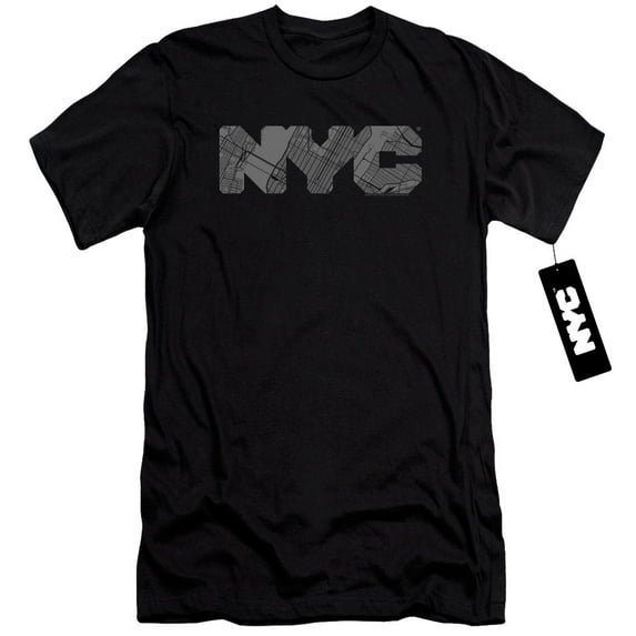 New York City - Nyc Map Fill - Premium Slim Fit Short Sleeve Shirt - X-Large