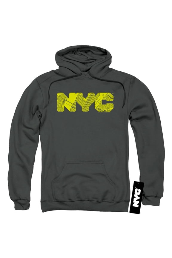 New York City - Nyc Map Fill - Pull-Over Hoodie - Large