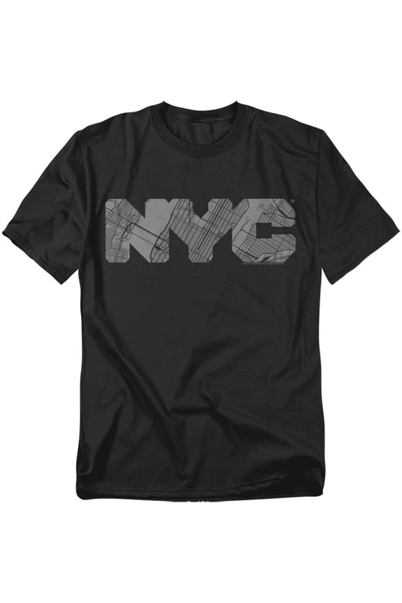 New York City T-Shirt Nyc Map Fill Unisex Graphic Tee For Men & Women Black 