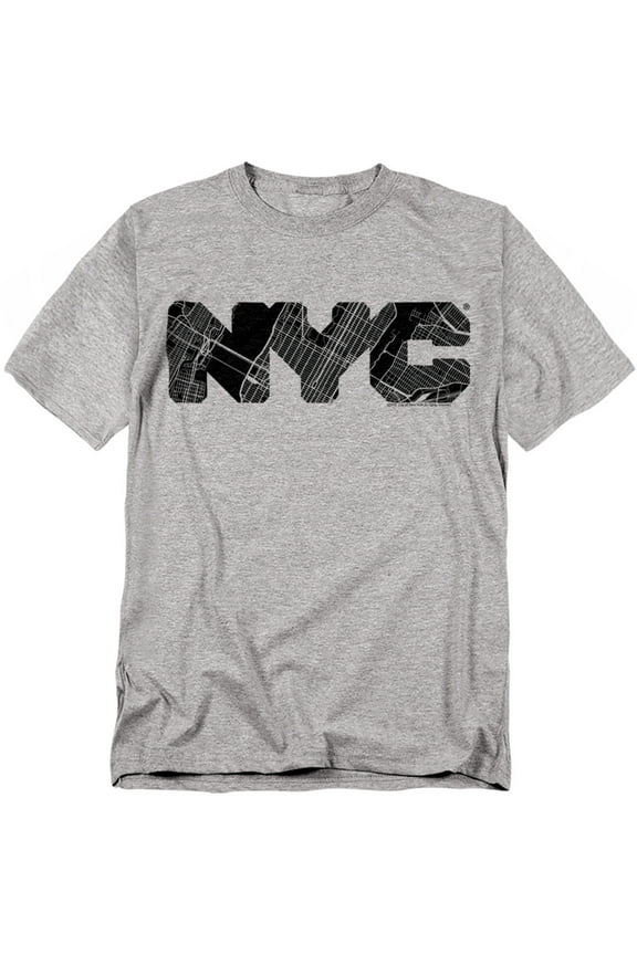 New York City T-Shirt Nyc Map Fill Unisex Graphic Tee For Men & Women Athletic Heather 
