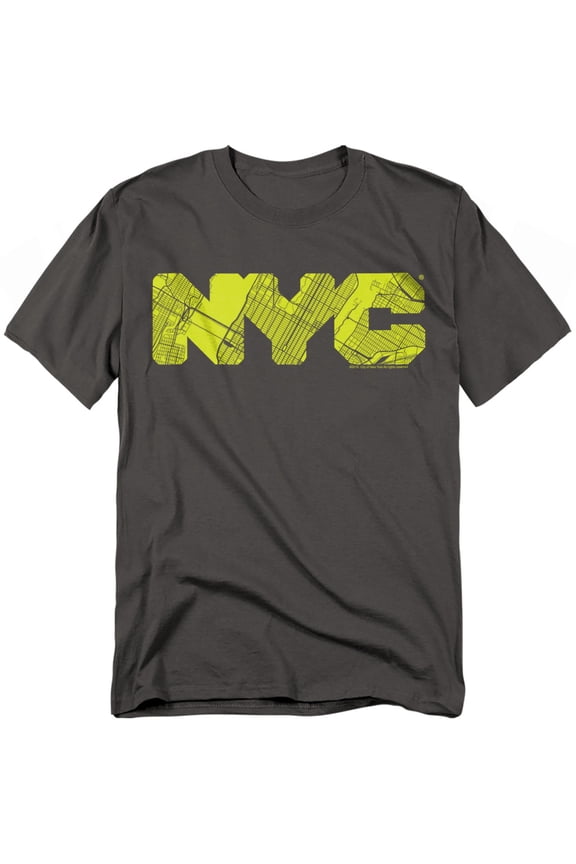 New York City T-Shirt Nyc Map Fill Unisex Graphic Tee For Men & Women Charcoal