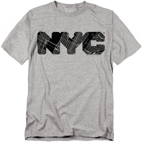 New York City T-Shirt Nyc Map Fill Unisex Graphic Tee For Men & Women Athletic Heather 