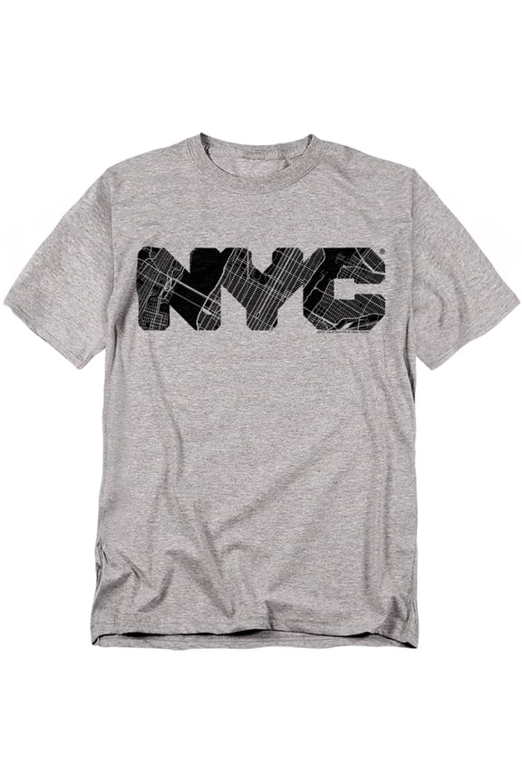 T-Shirt Nyc Map Fill Unisex Graphic Tee For Men & Women Athletic Heather 
