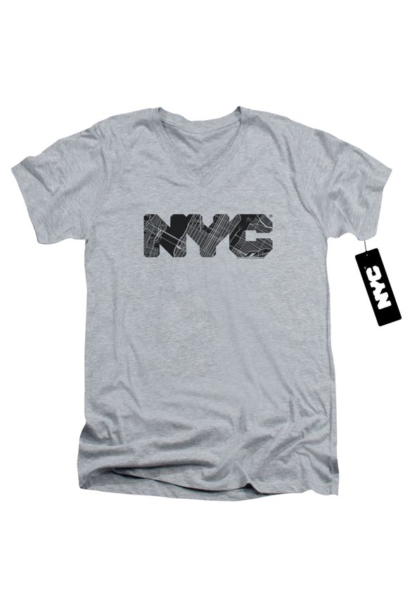 New York City - Nyc Map Fill - Slim Fit V Neck Shirt - Small