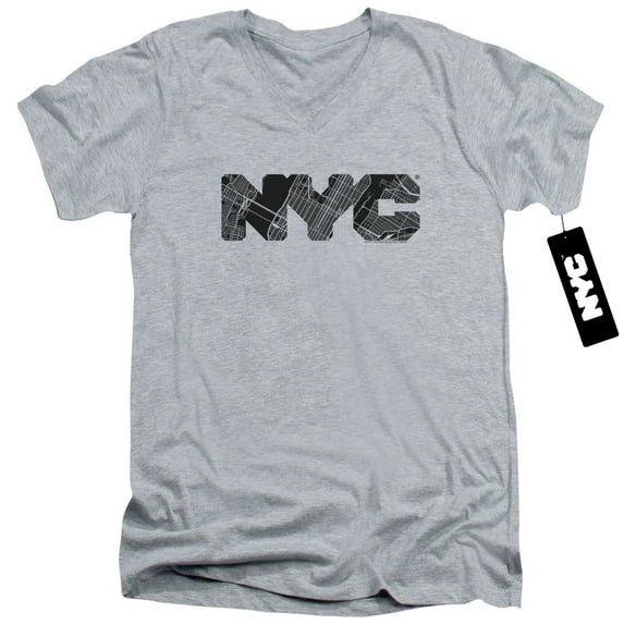 New York City - Nyc Map Fill - Slim Fit V Neck Shirt - X-Large