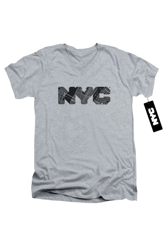 New York City - Nyc Map Fill - Slim Fit V Neck Shirt - X-Large