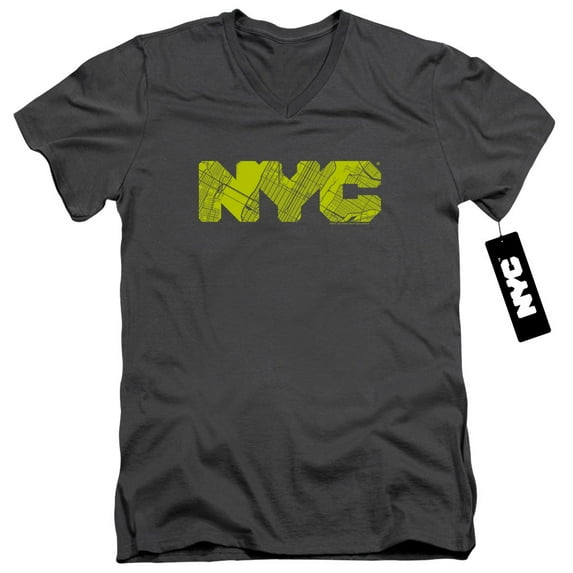 New York City - Nyc Map Fill - Slim Fit V Neck Shirt - XX-Large