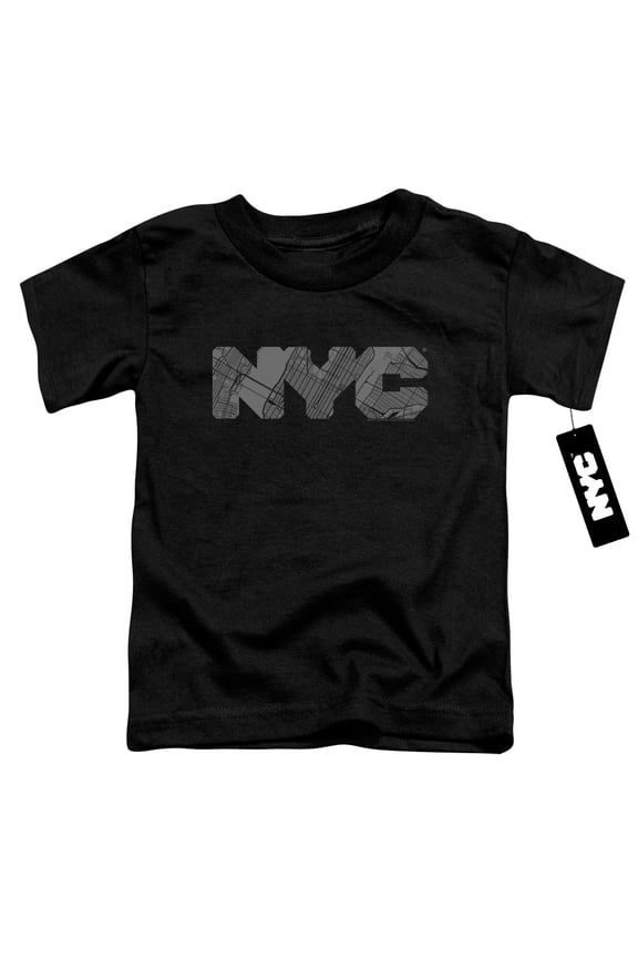 New York City Nyc Map Fill Toddler T-Shirt Black