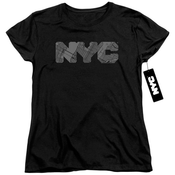 New York City Nyc Map Fill Women's T-Shirt Black
