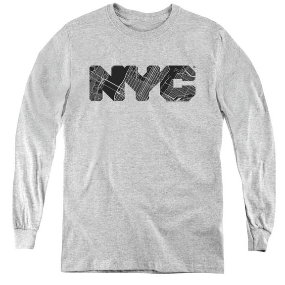 New York City - Nyc Map Fill - Youth Long Sleeve Shirt - Small