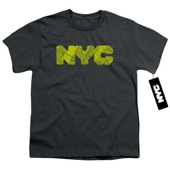 New York City - Nyc Map Fill - Youth Short Sleeve Shirt - Medium