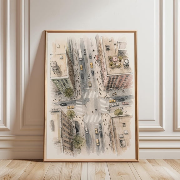 New York City Nyc Street Urban Cityscape, Stretched Canvas