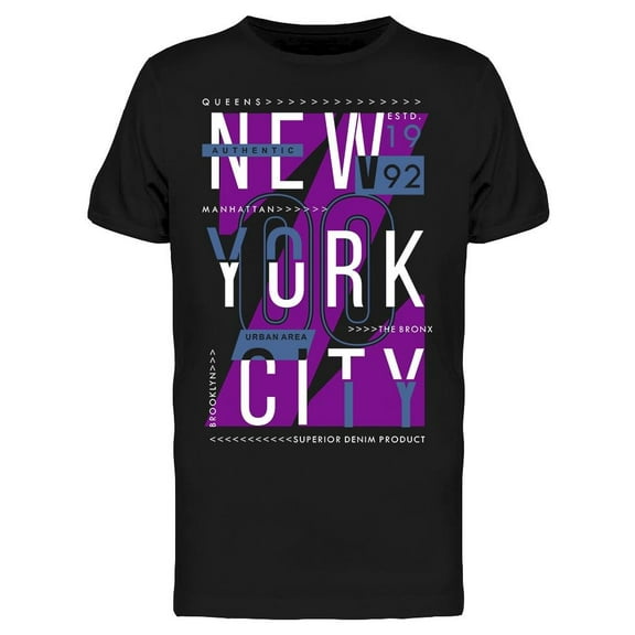 New York City Over Purple Z T-Shirt Men -Image by Shutterstock, Male x-Large