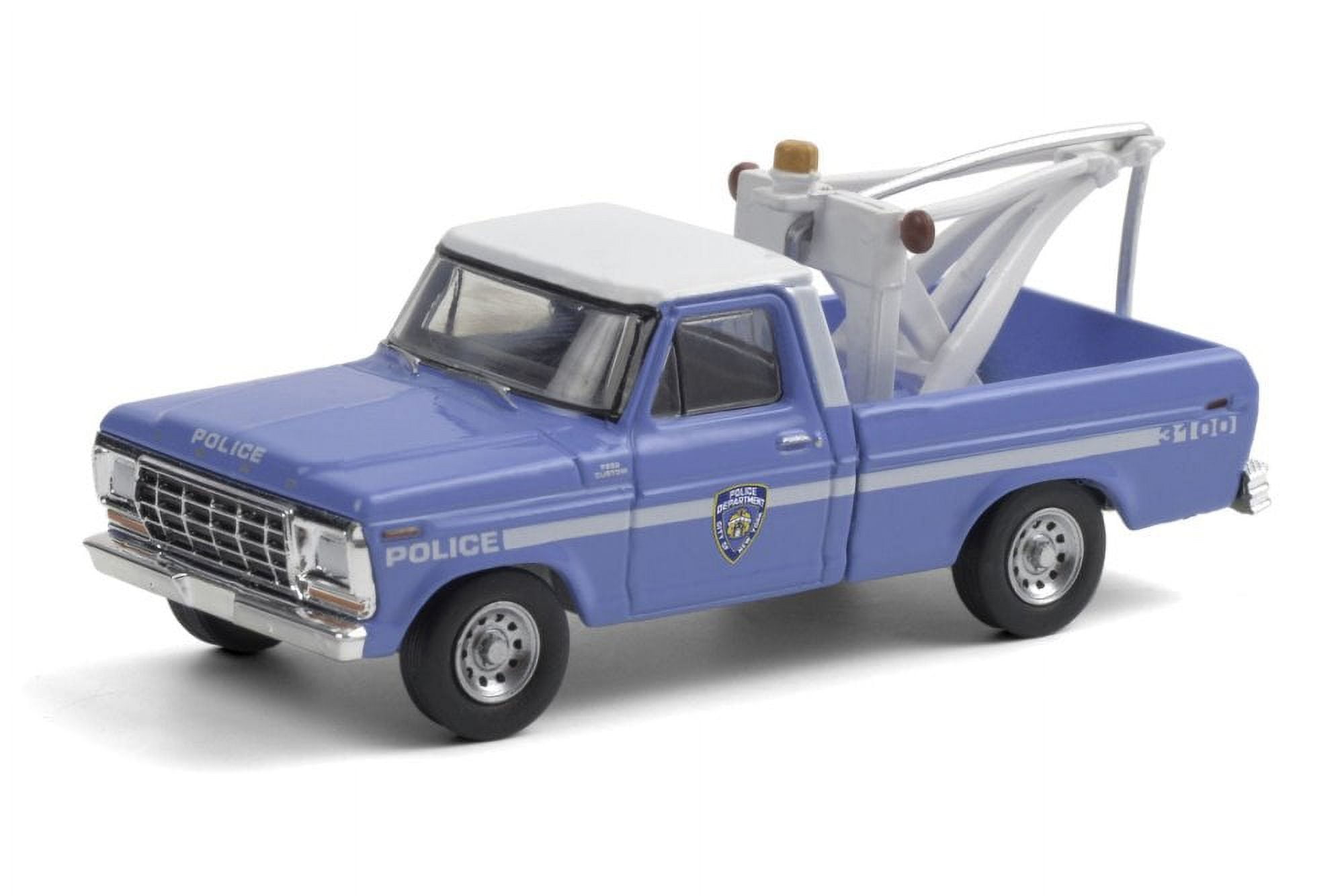 New York City Police Department 1979 Ford F-250 Tow Truck with Drop-In Tow  Hook, Blue and White - Greenlight 30224/48 - 1/64 scale Diecast Model Toy  Car - Walmart.com, image size:2000x1334