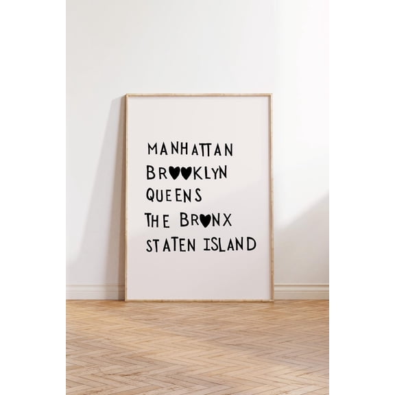 New York City Print Nyc Boroughs Poster Nyc Wall Art Manhattan Poster New York Decor Brooklyn Poster Bronx Print 1 Print Wall Art, Modern Wall Decor, 16x24 UNFRAMED