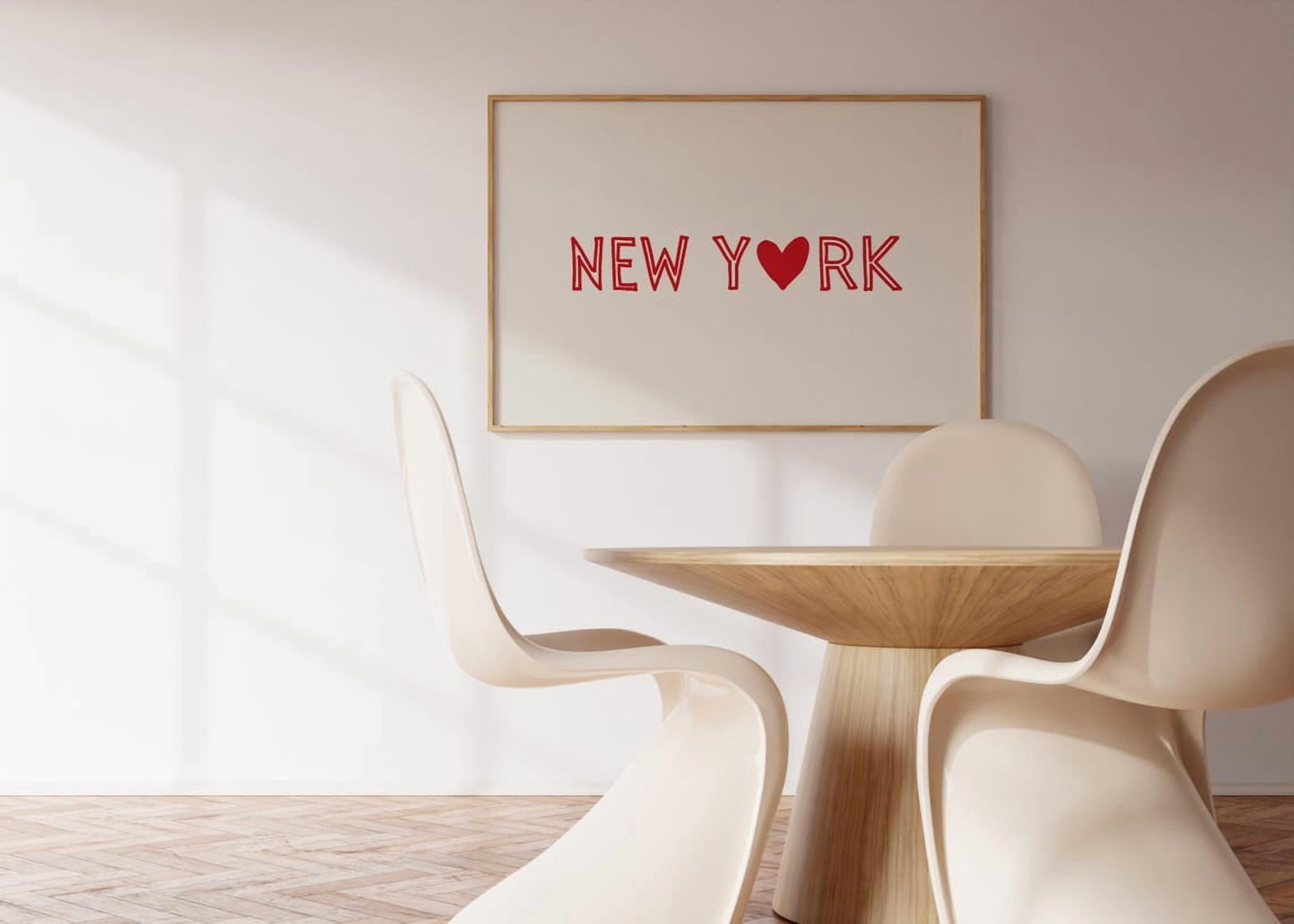 Image result for New,York City Print Red Heart Font Wall Art Minimalist Apartment Decor ...