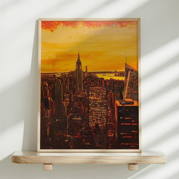 New York City Print, Vintage Wall Art, Moody Cityscape, New York City Wall Art, Aesthetic Apartment Decor Home Decor #1463, 16x24 UNFRAMED