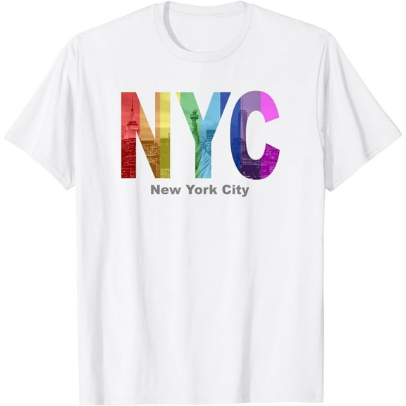 New York City Rainbow Pride Skyline NYC T-Shirt