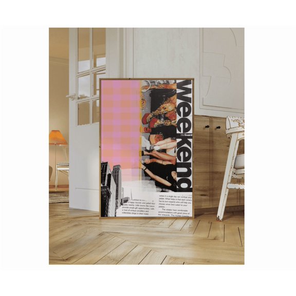 New York City Retro Poster Trendy Collage Poster Home Decor Office Wall Art