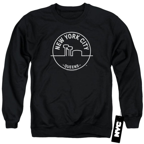 New York City See Nyc Queens Adult Crewneck Sweatshirt Black