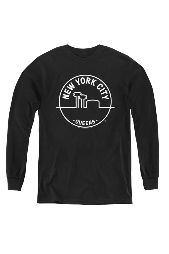 New York City See Nyc Queens Youth Long Sleeve T-Shirt Tee Black