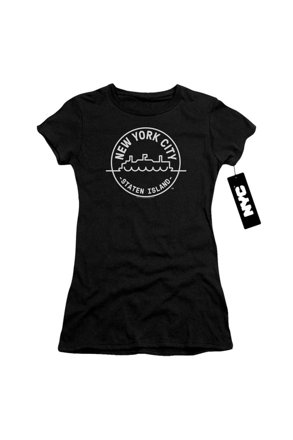 New York City See Nyc Staten Island Junior Women's T-Shirt Sheer Black