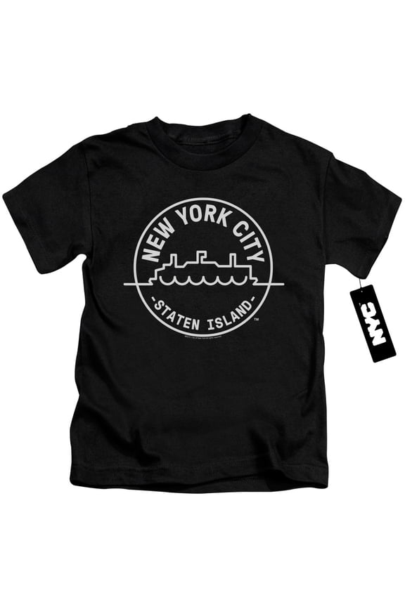 New York City See Nyc Staten Island Youth 18/1 T-Shirt Black
