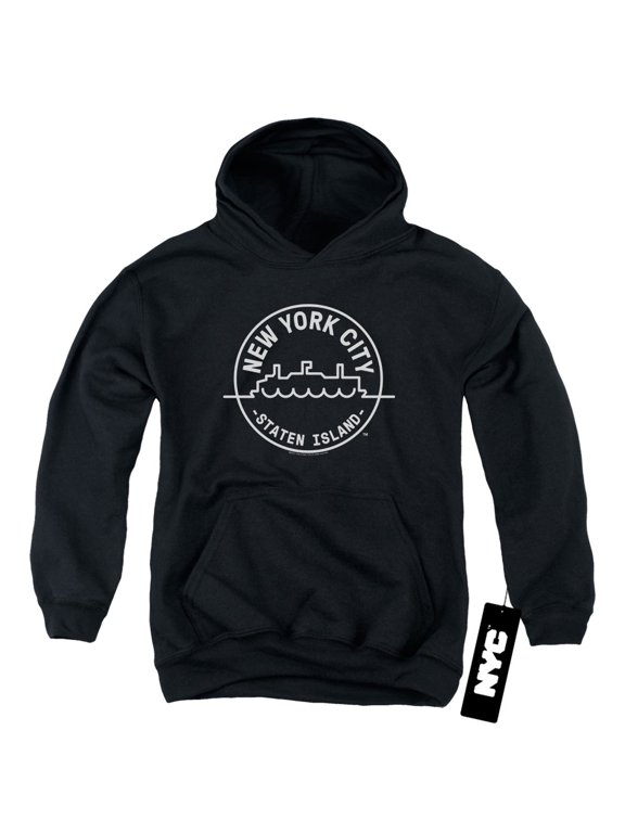 New York City See Nyc Staten Island Youth Pullover Hoodie Sweatshirt Black