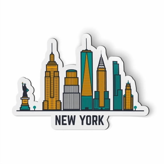 New York City Skyline - 5" Magnet for Car Locker Refrigerator